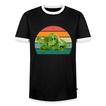 Plante Cultiver Terre Tomate Chou Carotte Légumes - T-shirt contrasté Homme - noir/blanc - Devant - AI Model Female 172 light (172cm) & AI Model Male 178 light (178cm)