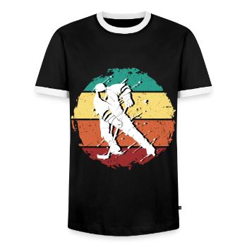 Eishockey Trikot Vintage - Männer Kontrast-T-Shirt - Schwarz/Weiß - Vorne - AI Model Female 172 light (172cm) & AI Model Male 178 light (178cm)
