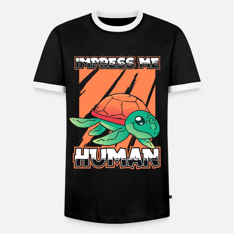 Turtle Sea Turtle - Men's Ringer Shirt - black/white