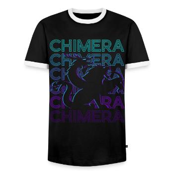 Chimäre Altgriechische Mythologie Retro Geschenk - Männer Kontrast-T-Shirt - Schwarz/Weiß - Vorne - AI Model Female 172 light (172cm) & AI Model Male 178 light (178cm)