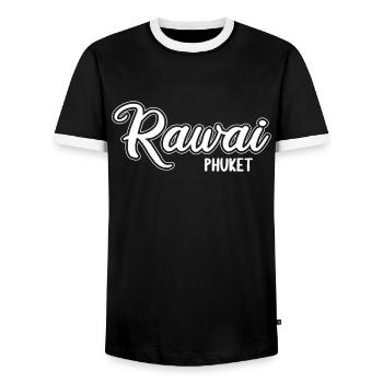 Vintage Thaïlande Asie Coucher de soleil Phuket Rawai - T-shirt contrasté Homme - noir/blanc - Devant - AI Model Female 172 light (172cm) & AI Model Male 178 light (178cm)