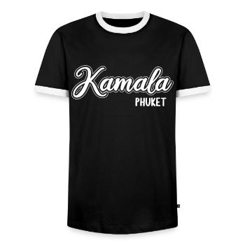 Vintage Thaïlande Asie Coucher de soleil Phuket Kamala - T-shirt contrasté Homme - noir/blanc - Devant - AI Model Female 172 light (172cm) & AI Model Male 178 light (178cm)