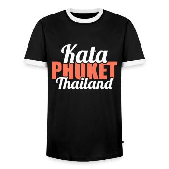 Vintage Thaïlande Asie Coucher de soleil Phuket Kata - T-shirt contrasté Homme - noir/blanc - Devant - AI Model Female 172 light (172cm) & AI Model Male 178 light (178cm)