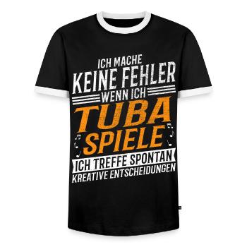Tuba Musiker Kreativer Tubaspieler - Männer Kontrast-T-Shirt - Schwarz/Weiß - Vorne - AI Model Female 172 light (172cm) & AI Model Male 178 light (178cm)