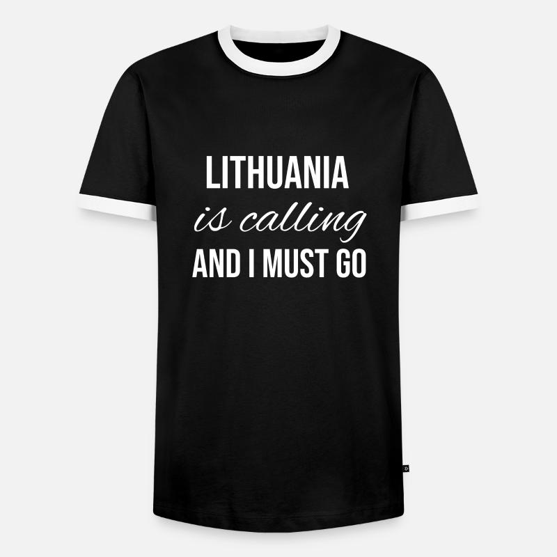 Lithuania - Men's Ringer Shirt - black/white