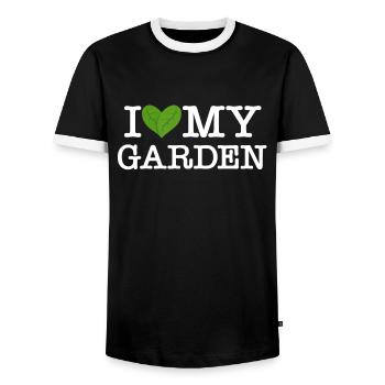Jardin I love my Garden Jardinier - T-shirt contrasté Homme - noir/blanc - Devant - AI Model Female 172 light (172cm) & AI Model Male 178 light (178cm)