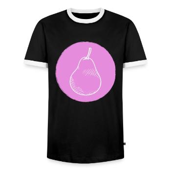 Pear - Men's Ringer Shirt - black/white - Front - AI Model Female 172 light (172cm) & AI Model Male 178 light (178cm)