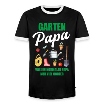 Garten Papa Lustiger Spruch Geschenk Herren - Männer Kontrast-T-Shirt - Schwarz/Weiß - Vorne - AI Model Female 172 light (172cm) & AI Model Male 178 light (178cm)