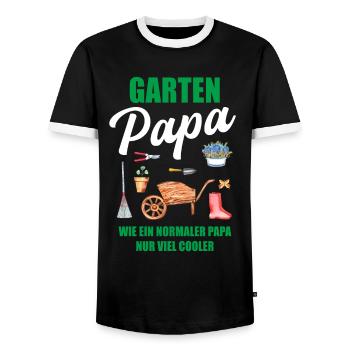 Garten Papa Lustiger Spruch Geschenk Herren - Männer Kontrast-T-Shirt - Schwarz/Weiß - Vorne - AI Model Female 172 light (172cm) & AI Model Male 178 light (178cm)