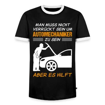 Automechaniker Beruf Lustiger Spruch Geschenk - Männer Kontrast-T-Shirt - Schwarz/Weiß - Vorne - AI Model Female 172 light (172cm) & AI Model Male 178 light (178cm)
