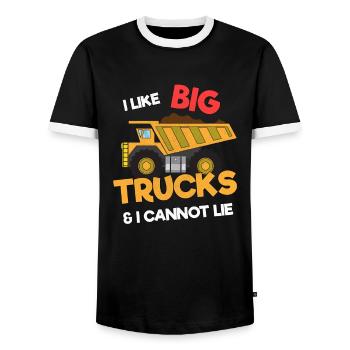 Bagger Baustelle Bauarbeiter Bau Lüge I Geschenk - Männer Kontrast-T-Shirt - Schwarz/Weiß - Vorne - AI Model Female 172 light (172cm) & AI Model Male 178 light (178cm)