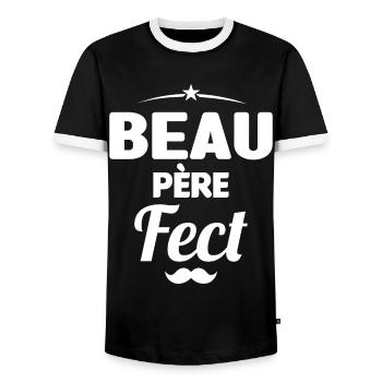 beau-pèrefect cadeau beau-papa anniversaire humour - T-shirt contrasté Homme - noir/blanc - Devant - AI Model Female 172 light (172cm) & AI Model Male 178 light (178cm)