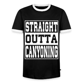 Canoe saying funny - Men's Ringer Shirt - black/white - Front - AI Model Female 172 light (172cm) & AI Model Male 178 light (178cm)