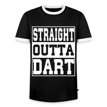 Dart saying funny - Men's Ringer Shirt - black/white - Front - AI Model Female 172 light (172cm) & AI Model Male 178 light (178cm)