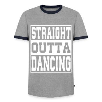 Tanzen Spruch lustig - Männer Kontrast-T-Shirt - Grau/Navy  - Vorne - AI Model Female 172 light (172cm) & AI Model Male 178 light (178cm)
