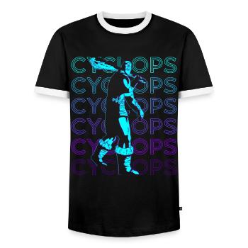 Cyclope Cyclope Mythologie grecque antique Retr - T-shirt contrasté Homme - noir/blanc - Devant - AI Model Female 172 light (172cm) & AI Model Male 178 light (178cm)