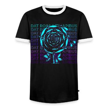 Dat Rosa Mel Apibus Rosicrucian Emblem Gift - Men's Ringer Shirt - black/white - Front - AI Model Female 172 light (172cm) & AI Model Male 178 light (178cm)