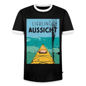 Kajak Kayak Kayakfahrer Ruderer Wassersport - Männer Kontrast-T-Shirt - Schwarz/Weiß - Vorne - AI Model Female 172 light (172cm) & AI Model Male 178 light (178cm)