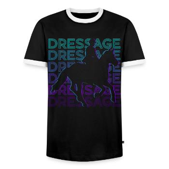 Dressage Rétro Cadeau - T-shirt contrasté Homme - noir/blanc - Devant - AI Model Female 172 light (172cm) & AI Model Male 178 light (178cm)