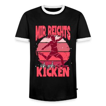 Fußballspielerin Mädchen Frauen Fußball Spruch - Männer Kontrast-T-Shirt - Schwarz/Weiß - Vorne - AI Model Female 172 light (172cm) & AI Model Male 178 light (178cm)