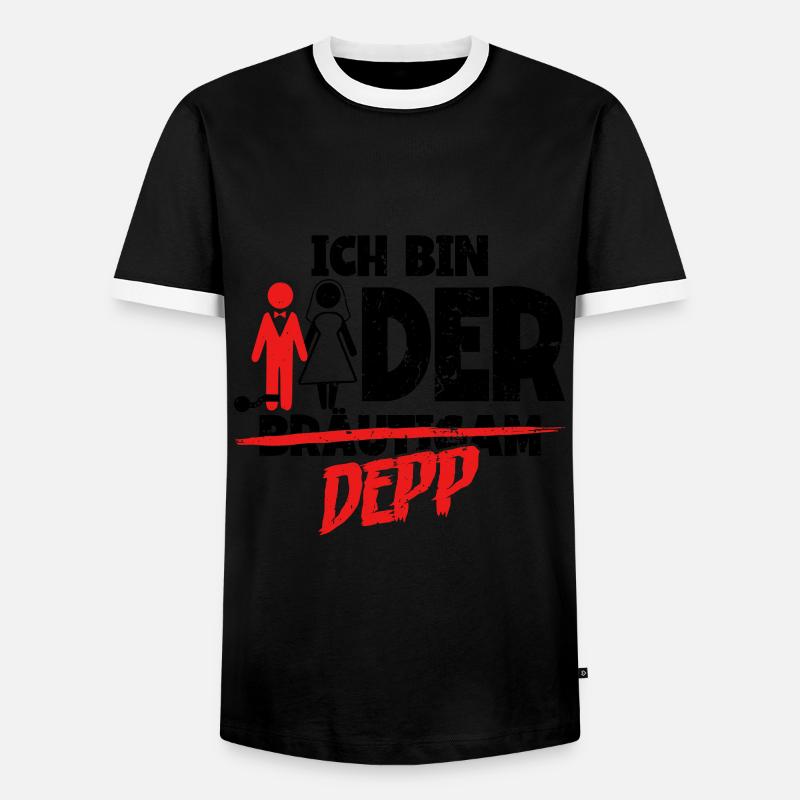 Ich bin der Depp Bräutigam - Männer Kontrast-T-Shirt - Schwarz/Weiß