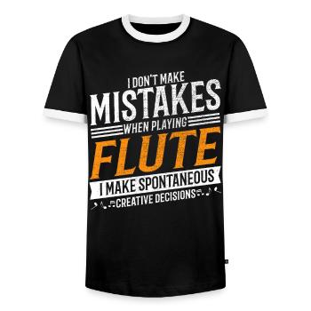 Flute Music Lover Creative Flute Player - Men's Ringer Shirt - black/white - Front - AI Model Female 172 light (172cm) & AI Model Male 178 light (178cm)