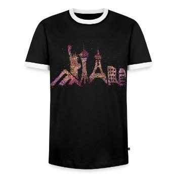 Las Vegas Skyline Silhouette Städtetrip Casino - Männer Kontrast-T-Shirt - Schwarz/Weiß - Vorne - AI Model Female 172 light (172cm) & AI Model Male 178 light (178cm)