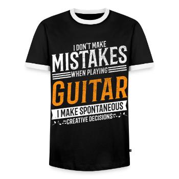 Guitar Music Lovers Creative Guitarist - Men's Ringer Shirt - black/white - Front - AI Model Female 172 light (172cm) & AI Model Male 178 light (178cm)