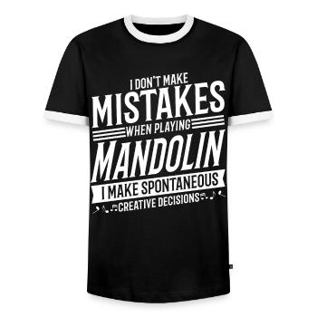 Mandolinenspieler Musikinstrument Musik Mandoline - Männer Kontrast-T-Shirt - Schwarz/Weiß - Vorne - AI Model Female 172 light (172cm) & AI Model Male 178 light (178cm)