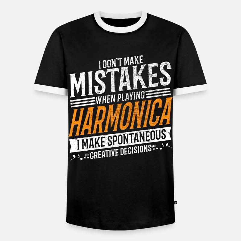 Harmonica Creative Harmonica Player - Men's Ringer Shirt - black/white