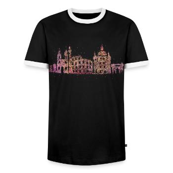 Rom Skyline Silhouette Städtetrip Italia - Männer Kontrast-T-Shirt - Schwarz/Weiß - Vorne - AI Model Female 172 light (172cm) & AI Model Male 178 light (178cm)