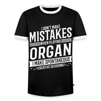 Orgelspieler Musikinstrument Musik Organist - Männer Kontrast-T-Shirt - Schwarz/Weiß - Vorne - AI Model Female 172 light (172cm) & AI Model Male 178 light (178cm)