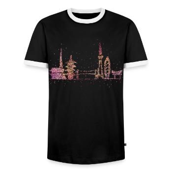 Tokyo Skyline Silhouette Städtetrip Japan Geschenk - Männer Kontrast-T-Shirt - Schwarz/Weiß - Vorne - AI Model Female 172 light (172cm) & AI Model Male 178 light (178cm)