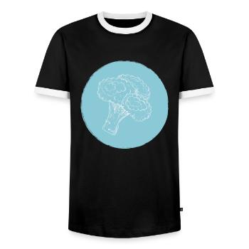 Broccoli - Men's Ringer Shirt - black/white - Front - AI Model Female 172 light (172cm) & AI Model Male 178 light (178cm)