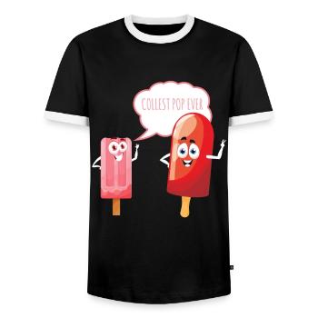 Coolest Pop Ever Eiscreme Eis - Männer Kontrast-T-Shirt - Schwarz/Weiß - Vorne - AI Model Female 172 light (172cm) & AI Model Male 178 light (178cm)