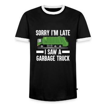 Müllwagen Müllabfuhr Spruch Müllmann - Männer Kontrast-T-Shirt - Schwarz/Weiß - Vorne - AI Model Female 172 light (172cm) & AI Model Male 178 light (178cm)