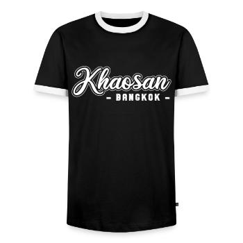 Vintage Thaïlande Asie Coucher de soleil Bangkok Khaosan - T-shirt contrasté Homme - noir/blanc - Devant - AI Model Female 172 light (172cm) & AI Model Male 178 light (178cm)