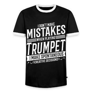 Trompetenspieler Musikinstrument Musik Trompete - Männer Kontrast-T-Shirt - Schwarz/Weiß - Vorne - AI Model Female 172 light (172cm) & AI Model Male 178 light (178cm)
