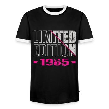 Édition limitée 1965 - T-shirt contrasté Homme - noir/blanc - Devant - AI Model Female 172 light (172cm) & AI Model Male 178 light (178cm)