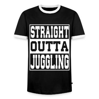 Jonglieren Spruch lustig - Männer Kontrast-T-Shirt - Schwarz/Weiß - Vorne - AI Model Female 172 light (172cm) & AI Model Male 178 light (178cm)