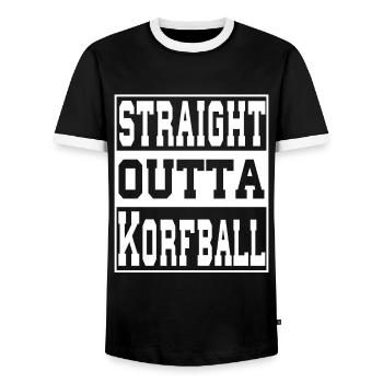 Korfball saying funny - Men's Ringer Shirt - black/white - Front - AI Model Female 172 light (172cm) & AI Model Male 178 light (178cm)