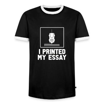Imprimante 3D Tshirt Hommes Femmes Enfants - T-shirt contrasté Homme - noir/blanc - Devant - AI Model Female 172 light (172cm) & AI Model Male 178 light (178cm)