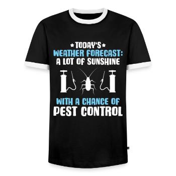 Exterminateur antiparasitaire Exterminateur - T-shirt contrasté Homme - noir/blanc - Devant - AI Model Female 172 light (172cm) & AI Model Male 178 light (178cm)