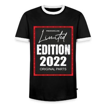 Édition limitée 2022 - T-shirt contrasté Homme - noir/blanc - Devant - AI Model Female 172 light (172cm) & AI Model Male 178 light (178cm)