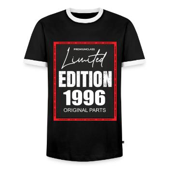 Édition limitée 1996 - T-shirt contrasté Homme - noir/blanc - Devant - AI Model Female 172 light (172cm) & AI Model Male 178 light (178cm)