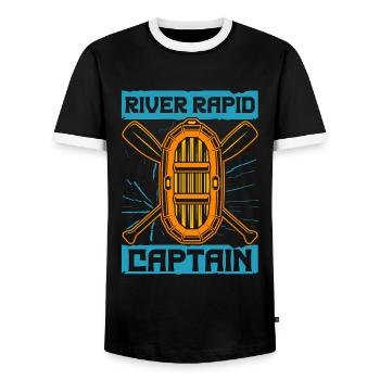 Rafting Canoë Kayak d’eau vive - T-shirt contrasté Homme - noir/blanc - Devant - AI Model Female 172 light (172cm) & AI Model Male 178 light (178cm)