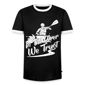 Rafting Canoë Kayak d’eau vive - T-shirt contrasté Homme - noir/blanc - Devant - AI Model Female 172 light (172cm) & AI Model Male 178 light (178cm)