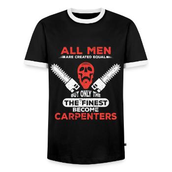Charpentier Charpentier Charpentier Artisan Compagnon - T-shirt contrasté Homme - noir/blanc - Devant - AI Model Female 172 light (172cm) & AI Model Male 178 light (178cm)