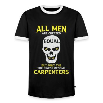 Charpentier Charpentier Charpentier Artisan Compagnon - T-shirt contrasté Homme - noir/blanc - Devant - AI Model Female 172 light (172cm) & AI Model Male 178 light (178cm)