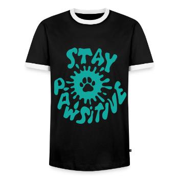 Dog Dog Lover Dog Owner Dog Lover - Men's Ringer Shirt - black/white - Front - AI Model Female 172 light (172cm) & AI Model Male 178 light (178cm)